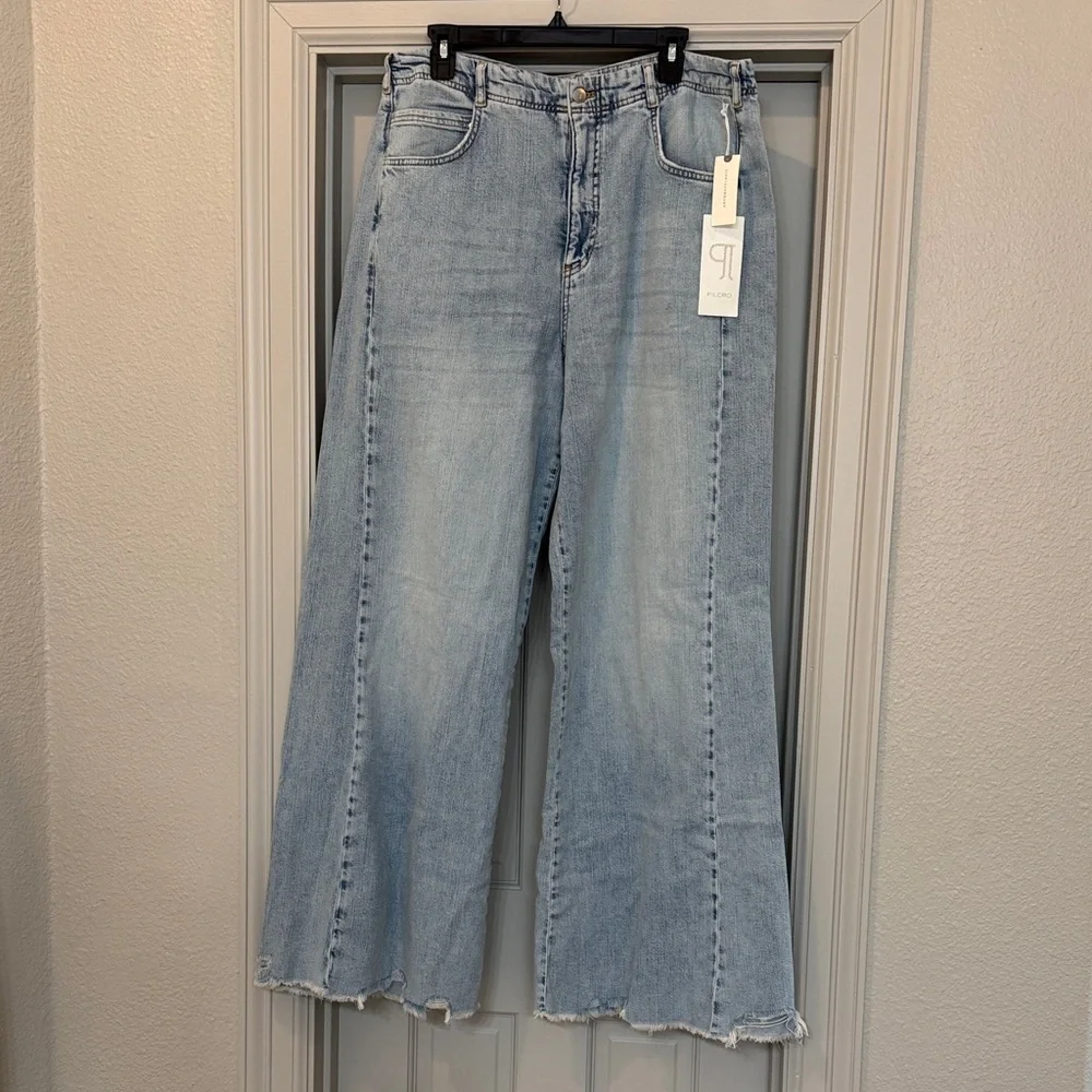 Anthro Pilcro Adi Curly High Rise Flare Jeans - Picture 6 of 9